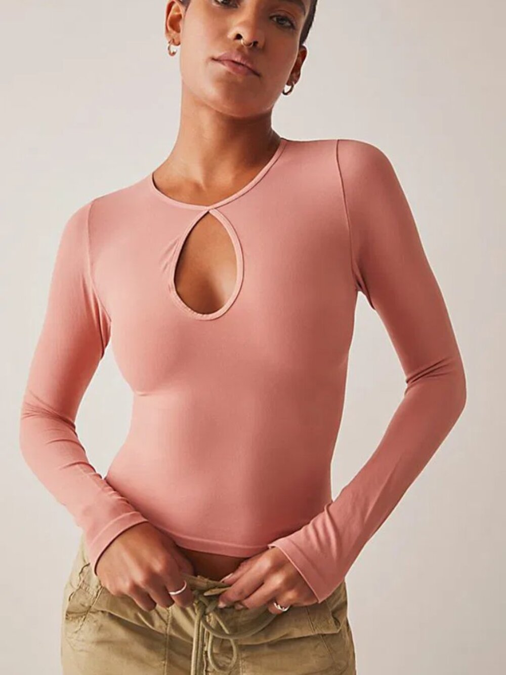 NWT Intimately Free People - Makes Sense Long Sleeve XS/S Blush Pink